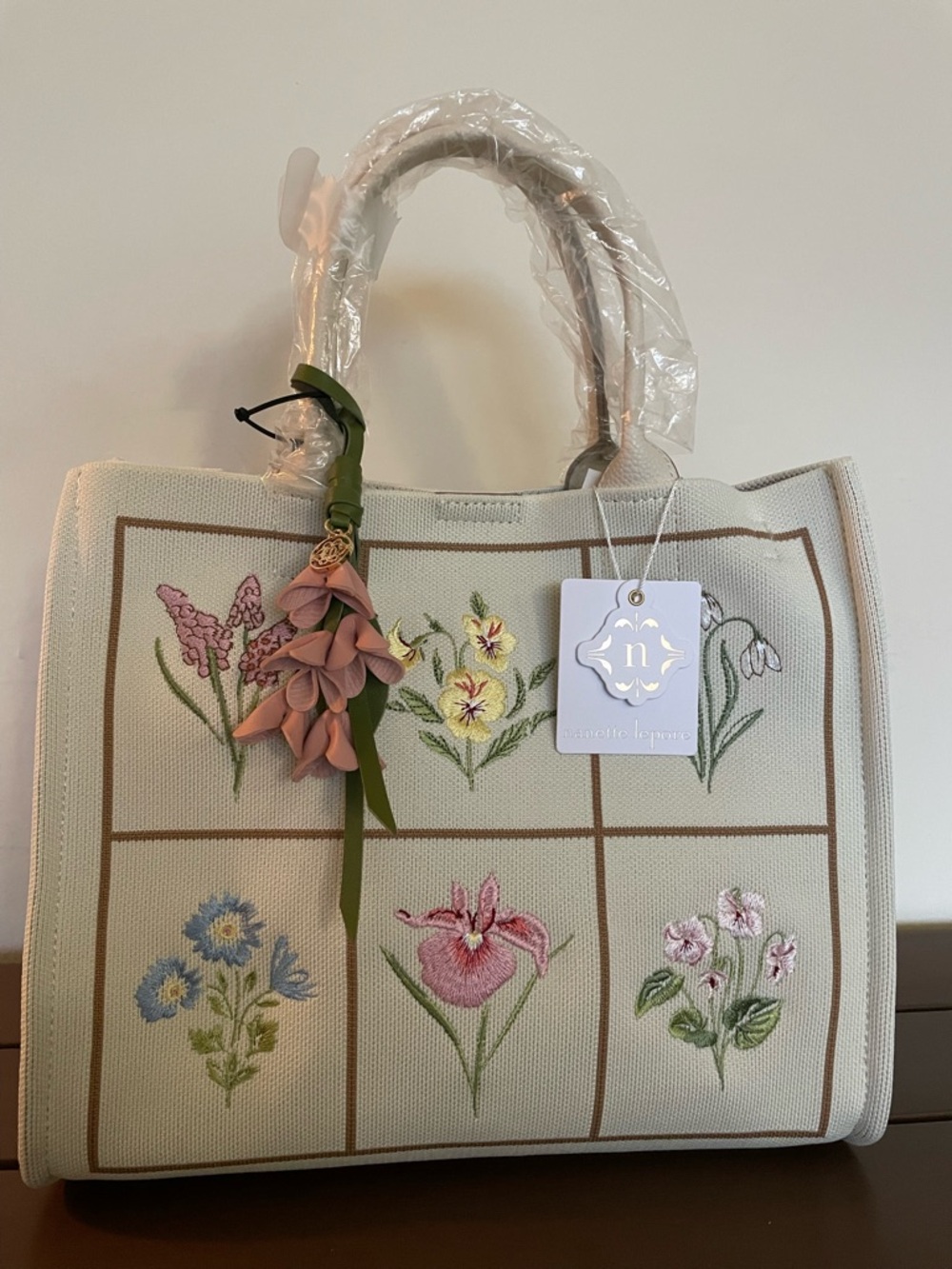 Nanette Lepore Floral Embroidered knit Tote Bag